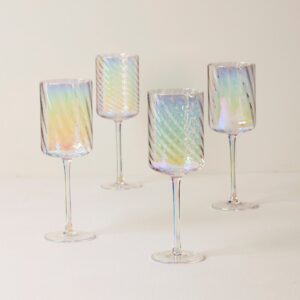 Iridescent White Wine Glasses - Set of 4