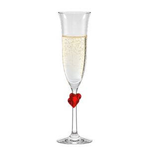 Red Heart Champagne Flute 6 oz